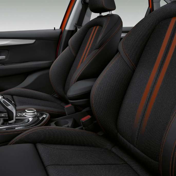 Bancos desportivos, BMW Série 2 Active Tourer Versão Sport Line Bancos desportivos, BMW Série 2 Active Tourer Versão Sport Line, BMW 220i, F45, 2018, interior