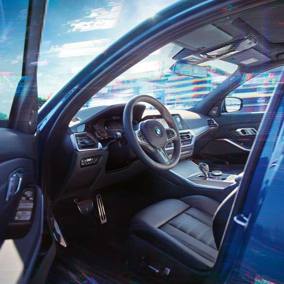 BMW Série 3 Berlina, interior. Grande plano do interior do BMW Série 3 Berlina.