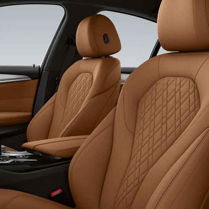 Estofos, BMW Série 5 Berlina, G30, versão base Estofos em Sensatec em Cognac, BMW Série 5 Berlina 540i, G30, 2020, versão base, interior