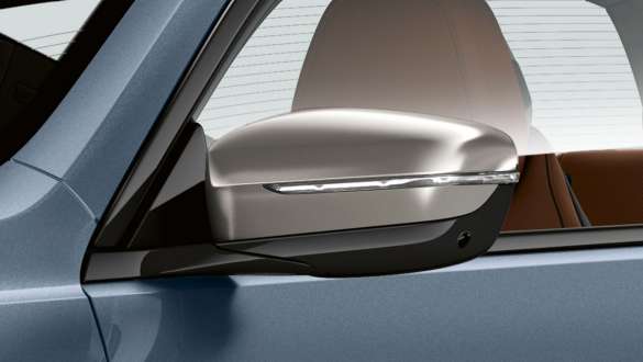 Capas dos espelhos retrovisores exteriores. BMW Série 8 Coupé na pintura cinza Cerium Galvanic, capas dos espelhos retrovisores exteriores.