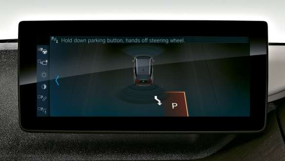 Assistente de estacionamento, ecrã de controlos, BMW i3 I01, interior Assistente de estacionamento, ecrã de controlos, BMW i3 I01, interior