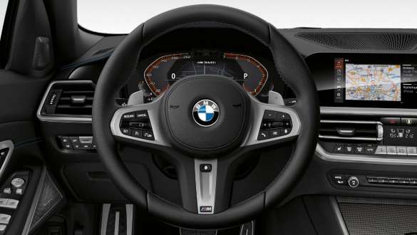 Volante M em pele, BMW M340i xDrive Berlina, G20, 2020 BMW M340i xDrive Berlina, G20, 2020, volante M em pele, posto de condução