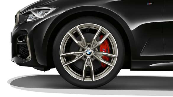 Jantes de liga leve BMW 792 M de 19" de duas tonalidades, BMW M340i xDrive Berlina, G20, 2020 BMW M340i xDrive Berlina, G20, 2020, jantes de liga leve BMW 792 M de 19" de duas tonalidades, grande plano da jante