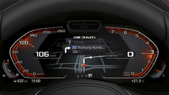 BMW M340i xDrive Touring (G21), painel de instrumentos específico M BMW M340i xDrive Touring (G21), painel de instrumentos específico M