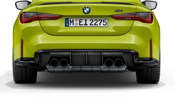 Sistema de escape desportivo M, BMW M4 Competition Coupé, G82, 2020 BMW M4 Competition Coupé, G82, 2020, sistema de escape desportivo M, vista traseira