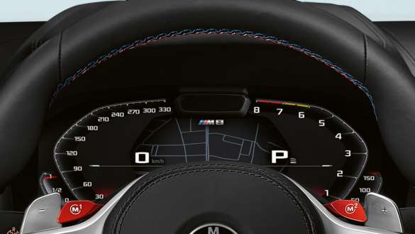 Conjunto de instrumentos específico M. Conjunto de instrumentos específico M do BMW M8 Competition Cabrio.