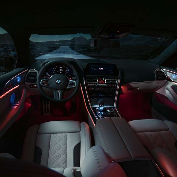 BMW M8 Competition Gran Coupé, interior BMW M8 Competition Gran Coupé com bancos desportivos M, F93, 2020, interior
