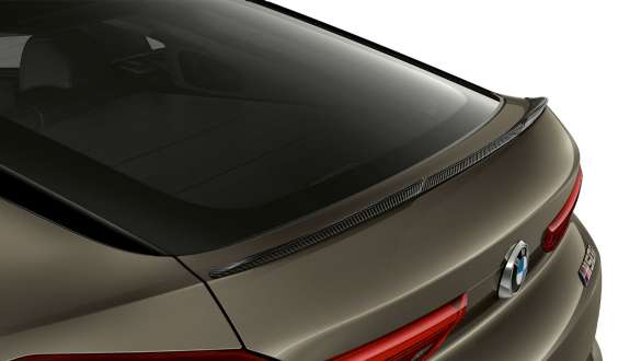 BMW X6 M50i, spoiler traseiro, G06 Grande plano do spoiler traseiro M em carbono do BMW X6 M50i, spoiler traseiro M, G06, 2018, SUV