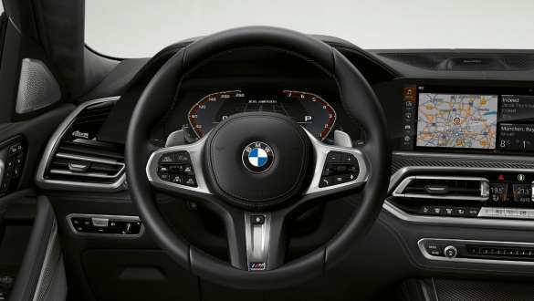 BMW X6 M50i, interior, volante M em pele, G06 BMW X6 M50i e BMW X6 M50d, G06, G06, 2018, SUV, interior, volante M em pele