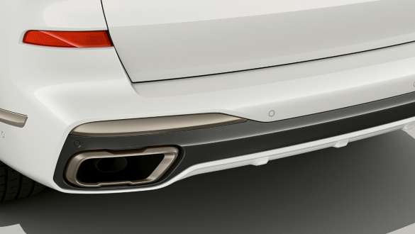 BMW X7, versão M com sistema de escape desportivo M, G07, 2019 BMW X7, versão M com sistema de escape desportivo M, G07, 2019, grande plano da traseira