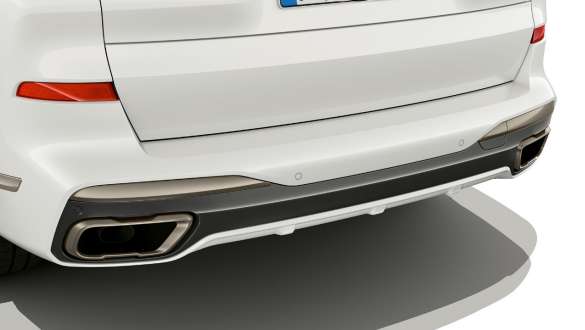 BMW X7, versão M com ponteiras de escape específicas M, G07, 2019 BMW X7, versão M com ponteiras de escape específicas M, G07, 2019, grande plano da ponteira de escape