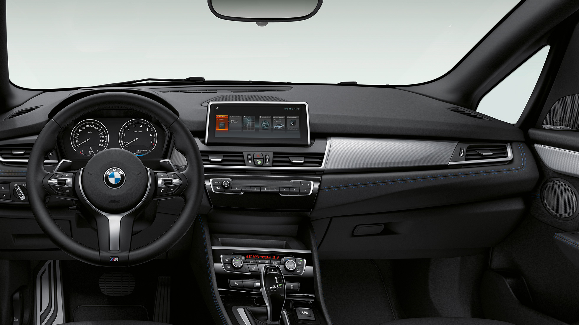 Posto de condução, BMW Série 2 Active Tourer Versão Desportiva M Posto de condução, BMW Série 2 Active Tourer, BMW 220d xDrive Versão Desportiva M, F45, interior