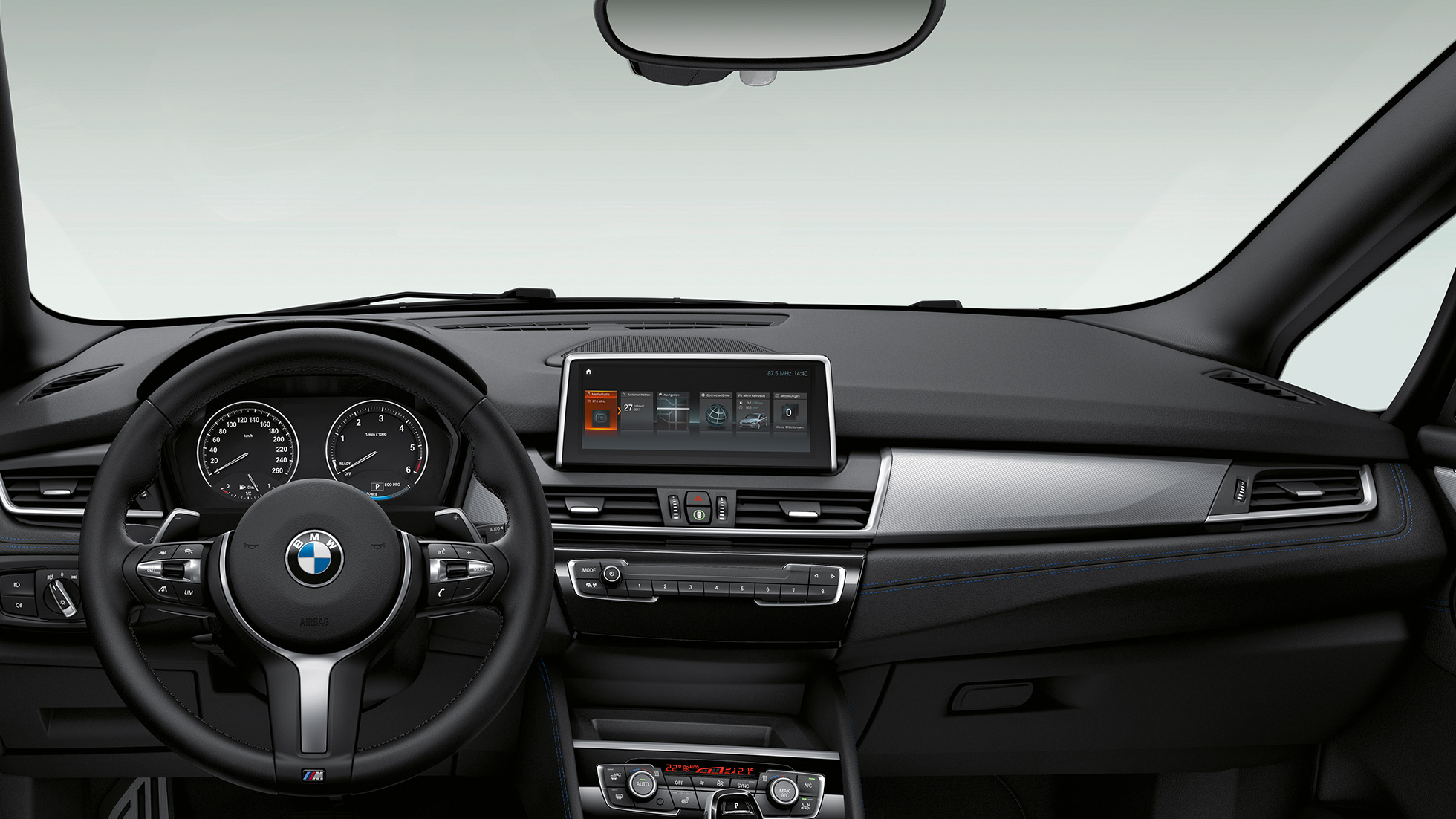 Posto de condução, BMW Série 2 Gran Tourer, BMW 220d xDrive Versão Desportiva M, F46, 2018, interior