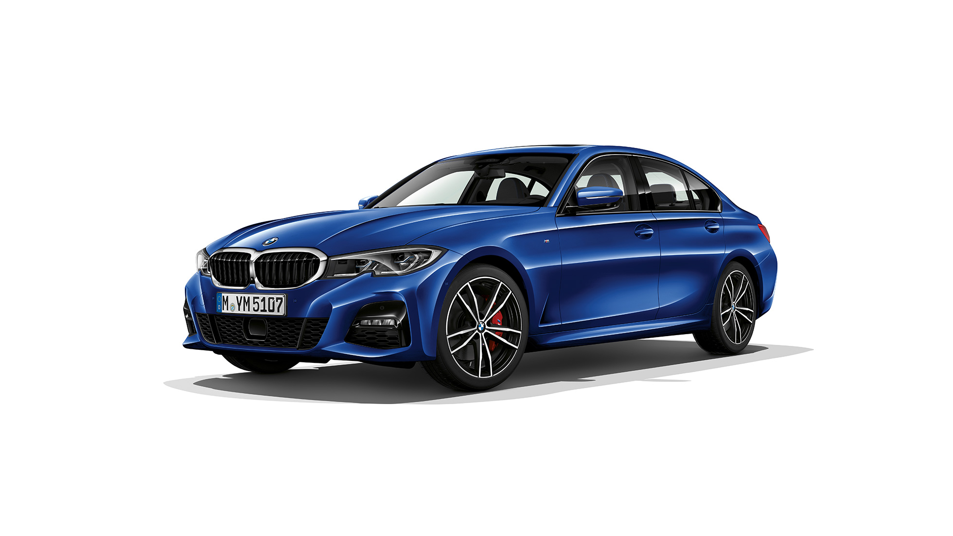 BMW Série 3 Berlina, Versão Desportiva M. Perspetiva lateral do BMW Série 3 Berlina parado, equipado com a Versão Desportiva M.
