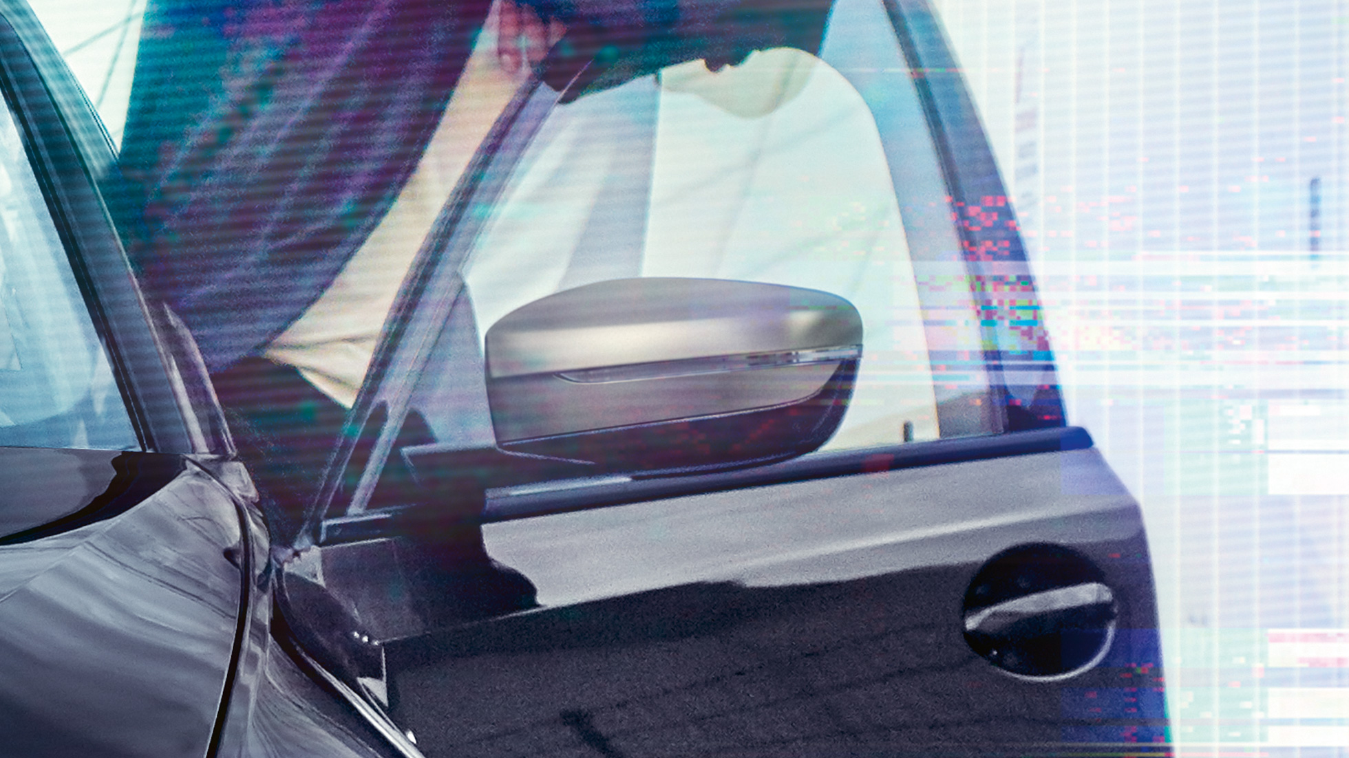 BMW Série 3 Berlina, capas dos espelhos retrovisores exteriores. Detalhe da porta do condutor aberta, com capas dos espelhos retrovisores exteriores em cinza Cerium metalizada.