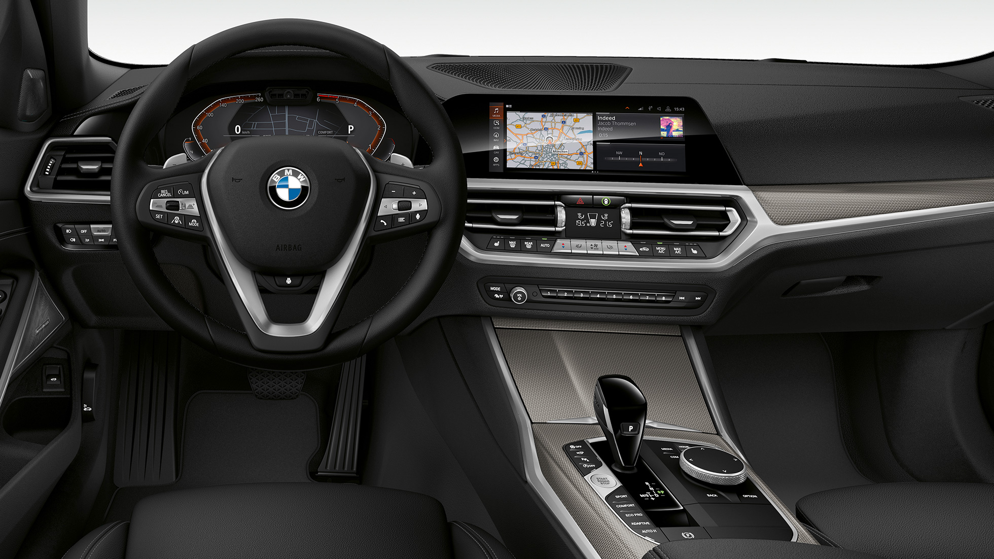 Posto de condução da Versão Line Sport BMW Série 3 Touring, posto de condução da Versão Line Sport