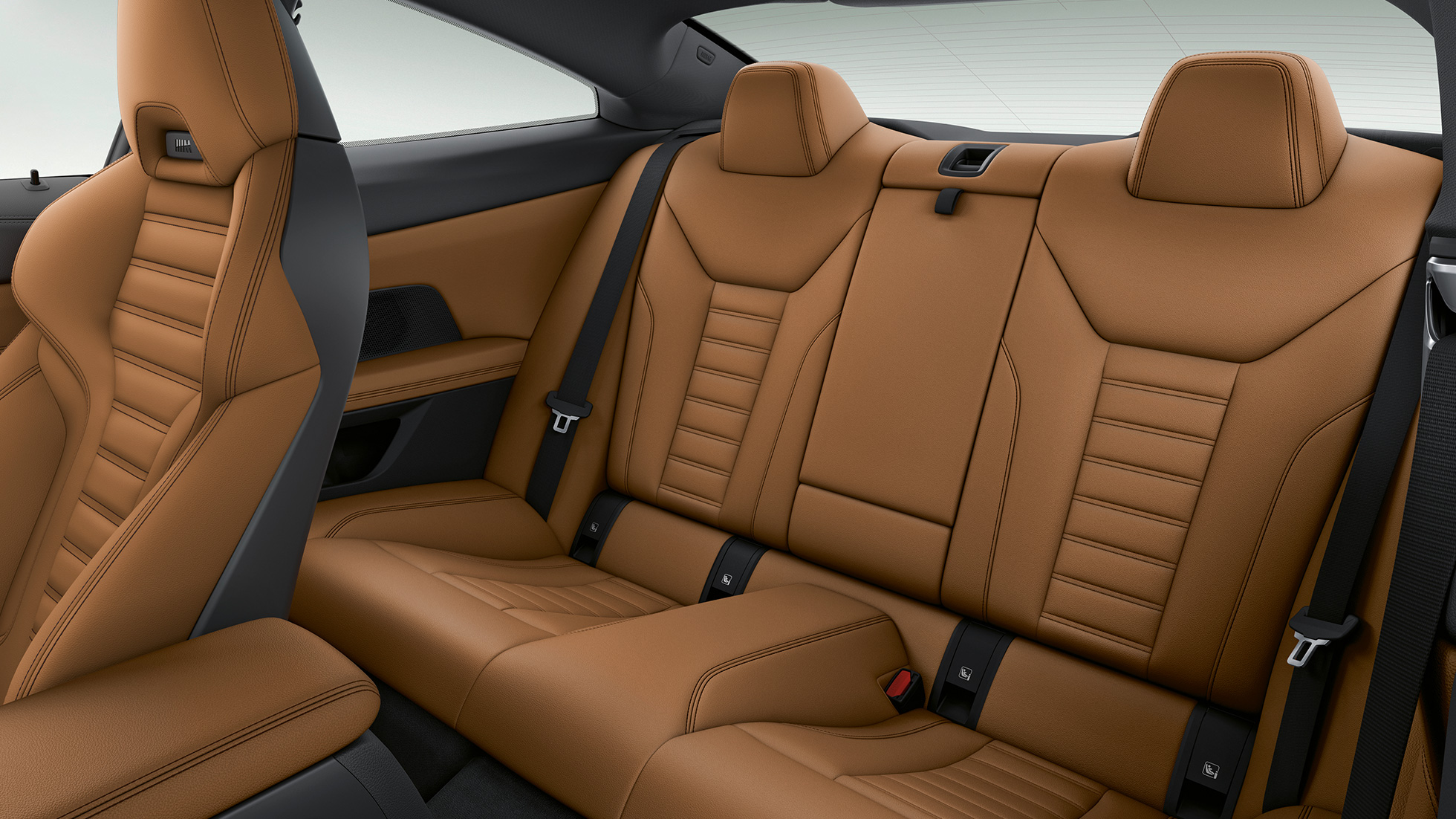 Zona traseira do BMW Série 4 Coupé, G22 BMW Série 4 Coupé, G22, 2020, interior, bancos desportivos, zona traseira