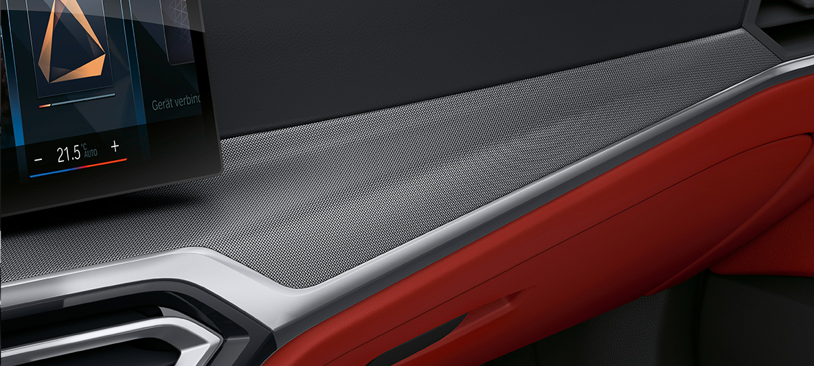 Frisos interiores em tela de alumínio brilhante, BMW Série 4 Gran Coupé, G26, 2021, interior Frisos interiores BMW Individual em tela de alumínio brilhante, BMW Série 4 Gran Coupé, G26, 2021, interior