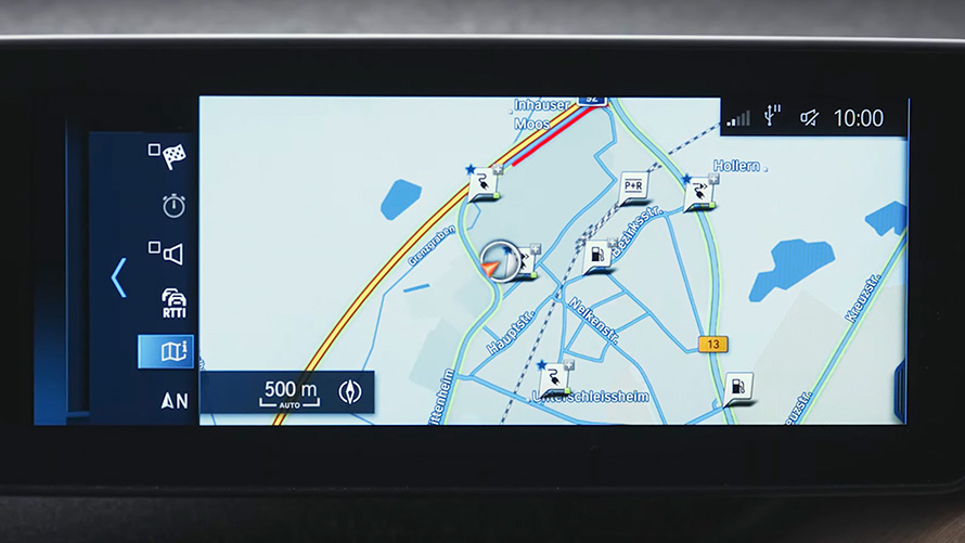 Híbrido plug-in BMW, sistema de navegação Híbrido plug-in BMW, sistema de navegação, grande plano