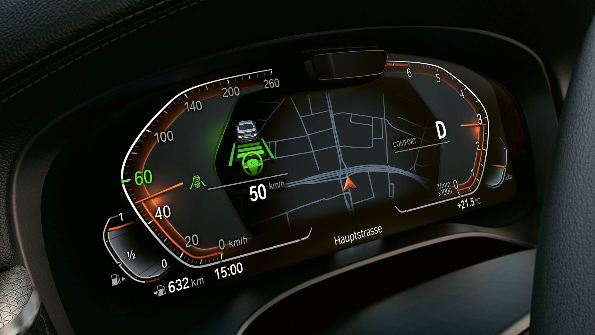 Ecrã de informações, BMW Série 5 Touring, G31 Ecrã de informações, BMW Série 5 Touring, G31, atualização, 2020, pintura cinza Sophisto, grande plano do interior