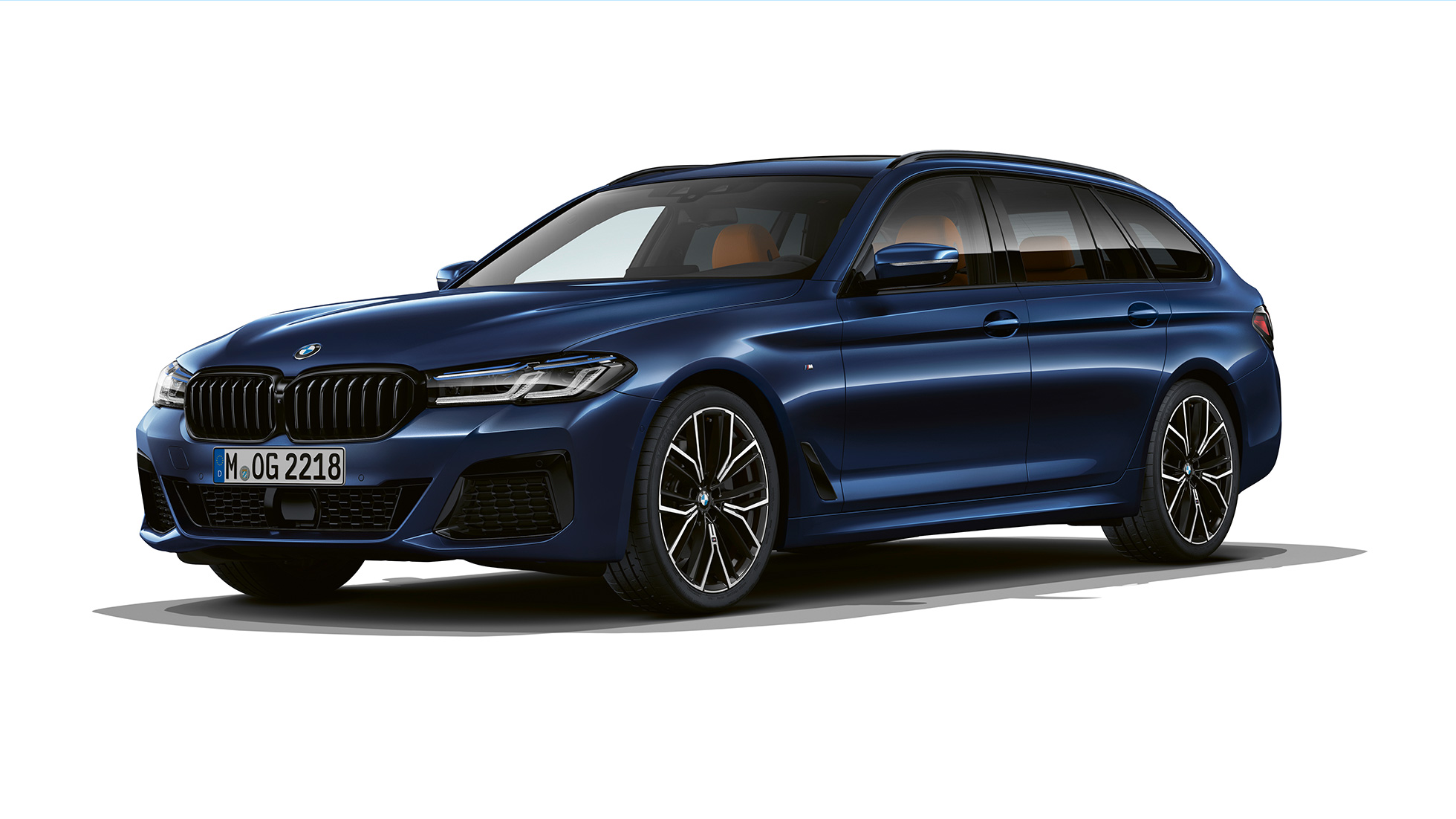 BMW Série 5 Touring, G31, 2020, Pack Desportivo M, dianteira BMW Série 5 Touring 530e, G31, 2020, Pack Desportivo M, pintura azul Tanzanite II metalizada, perspetiva frontal a três quartos