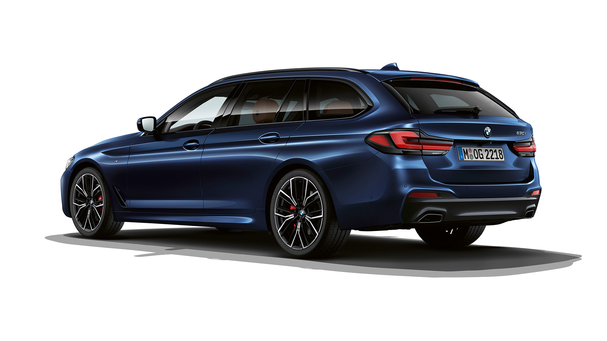 BMW Série 5 Touring, G31, 2020, Pack Desportivo M, traseira BMW Série 5 Touring 530e, G31, 2020, Pack Desportivo M, pintura azul Tanzanite II metalizada, perspetiva traseira a três quartos