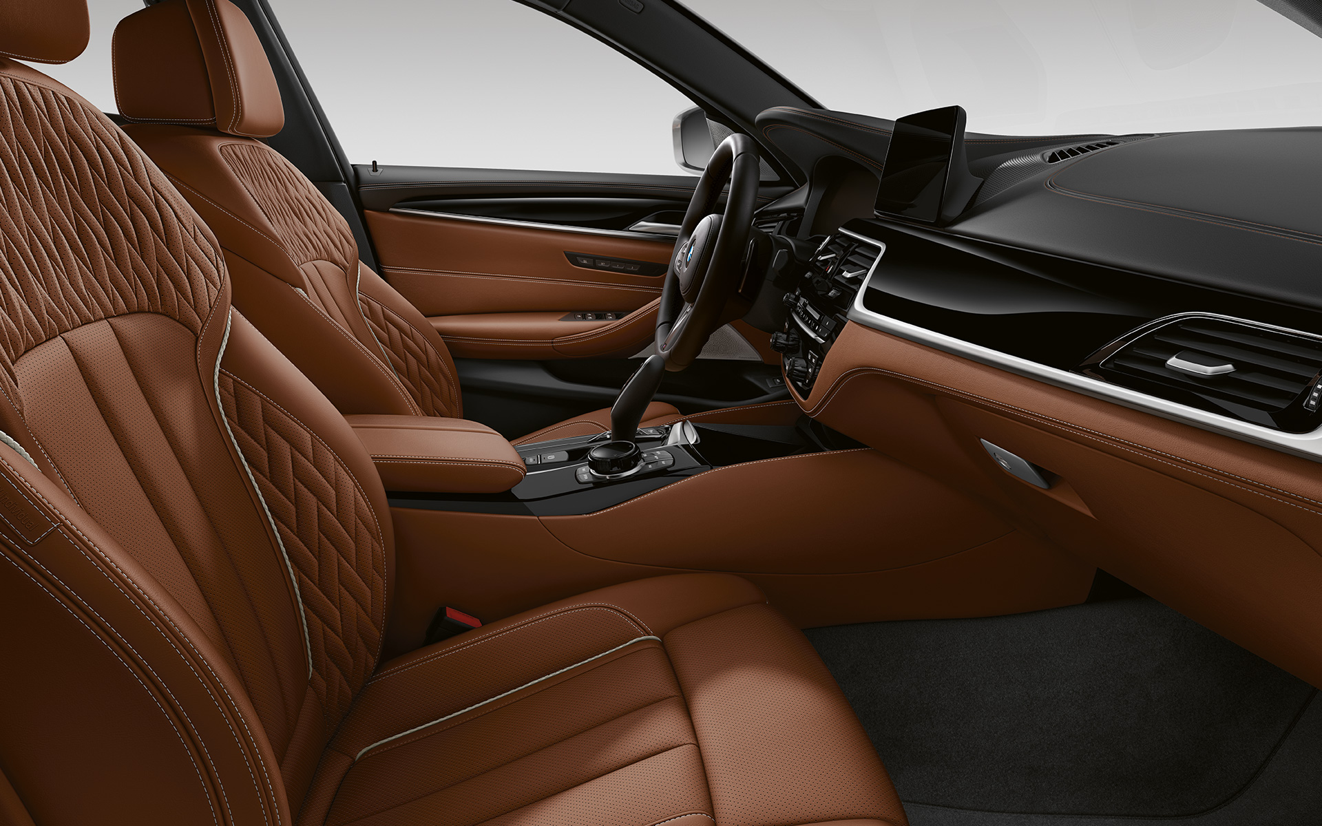 BMW Série 5 Touring, G31, LCI, interior, em pele integral Merino BMW Individual – Tartufo BMW Série 5 Touring, G31, atualização, 2020, interior, em pele integral Merino BMW Individual – Tartufo