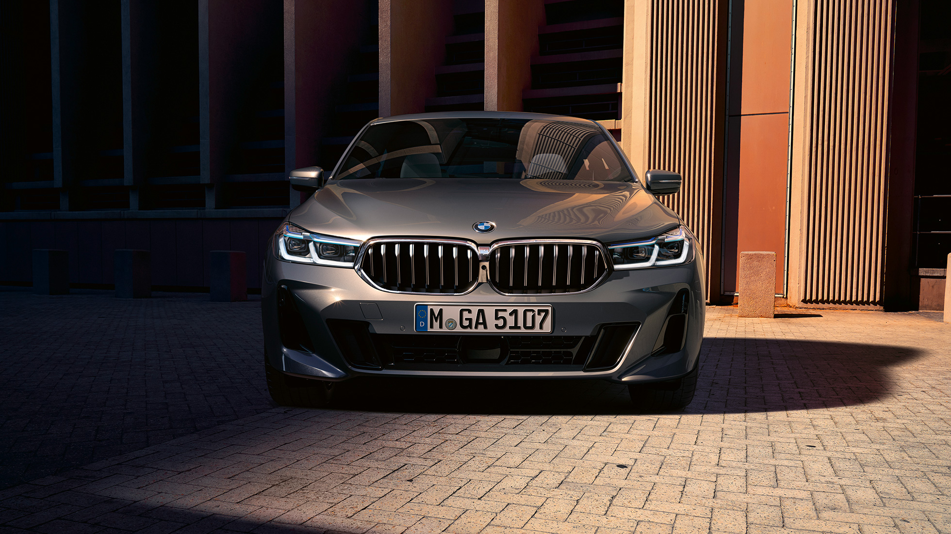 Dianteira, BMW Série 6 Gran Turismo, BMW 640i xDrive, G32, 2020 Design da dianteira, BMW Série 6 Gran Turismo 640i xDrive, G32, 2020, pintura cinza Bernina, vista frontal