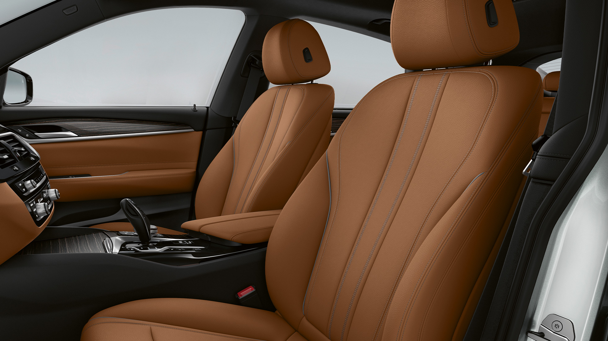 Estofos, BMW Série 6 Gran Turismo, versão base, G32, 2020 Estofos em pele Dakota em Cognac/preto, BMW Série 6 Gran Turismo, G32, BMW 620d, 2020, versão base, interior