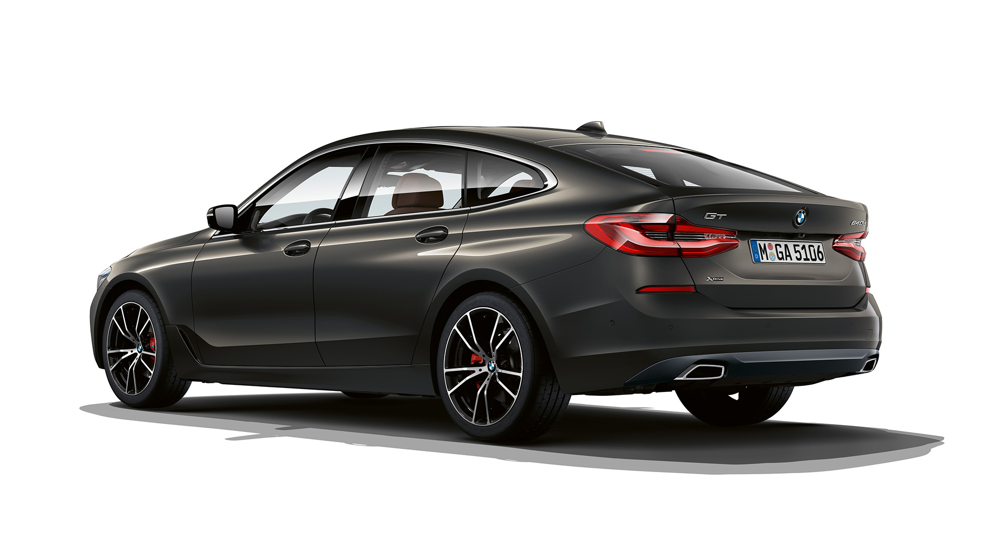 BMW Série 6 Gran Turismo, Versão Luxury Line, G32, 2020 BMW Série 6 Gran Turismo, G32, BMW 640d, BMW xDrive, 2020, Versão Line Luxury, pintura cinza Dravite, perspetiva traseira a três quartos