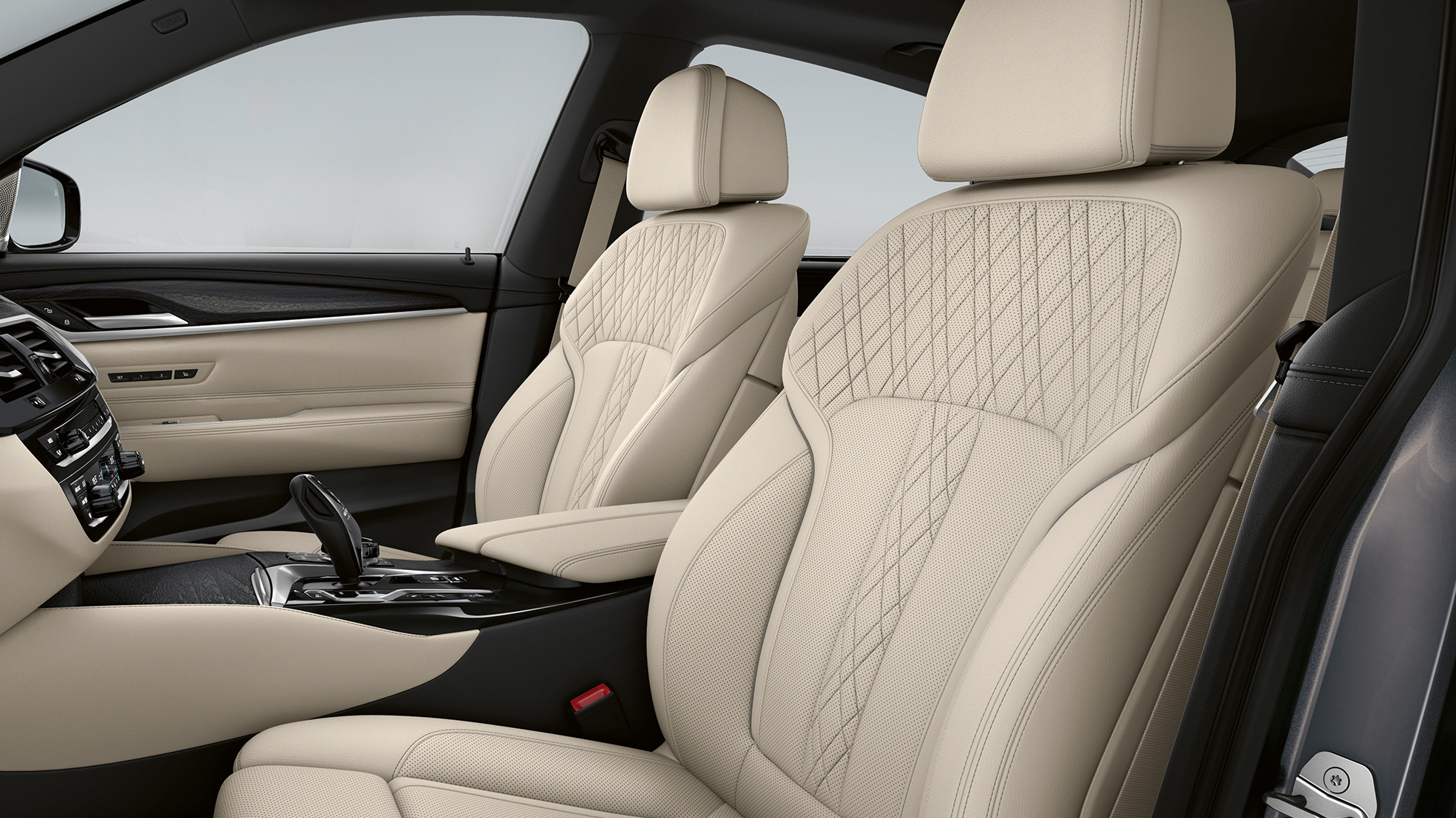 Estofos, BMW Série 6 Gran Turismo, Pack Desportivo M, G32 2020 Estofos em pele Exclusive Nappa em branco Ivory, BMW Série 6 Gran Turismo, G32, BMW 640i, BMW xDrive, 2020, Pack Desportivo M, interior