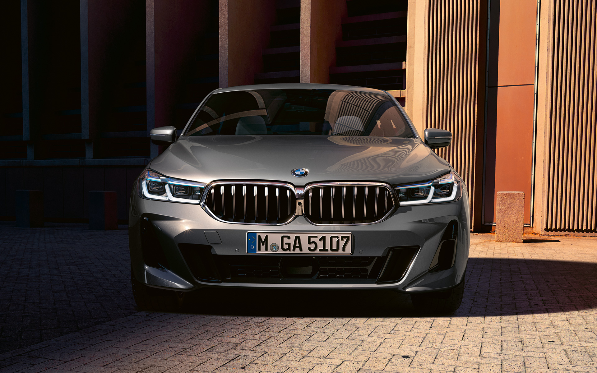 Dianteira, BMW Série 6 Gran Turismo, BMW 640i xDrive, G32, 2020 Design da dianteira, BMW Série 6 Gran Turismo 640i xDrive, G32, 2020, pintura cinza Bernina, vista frontal