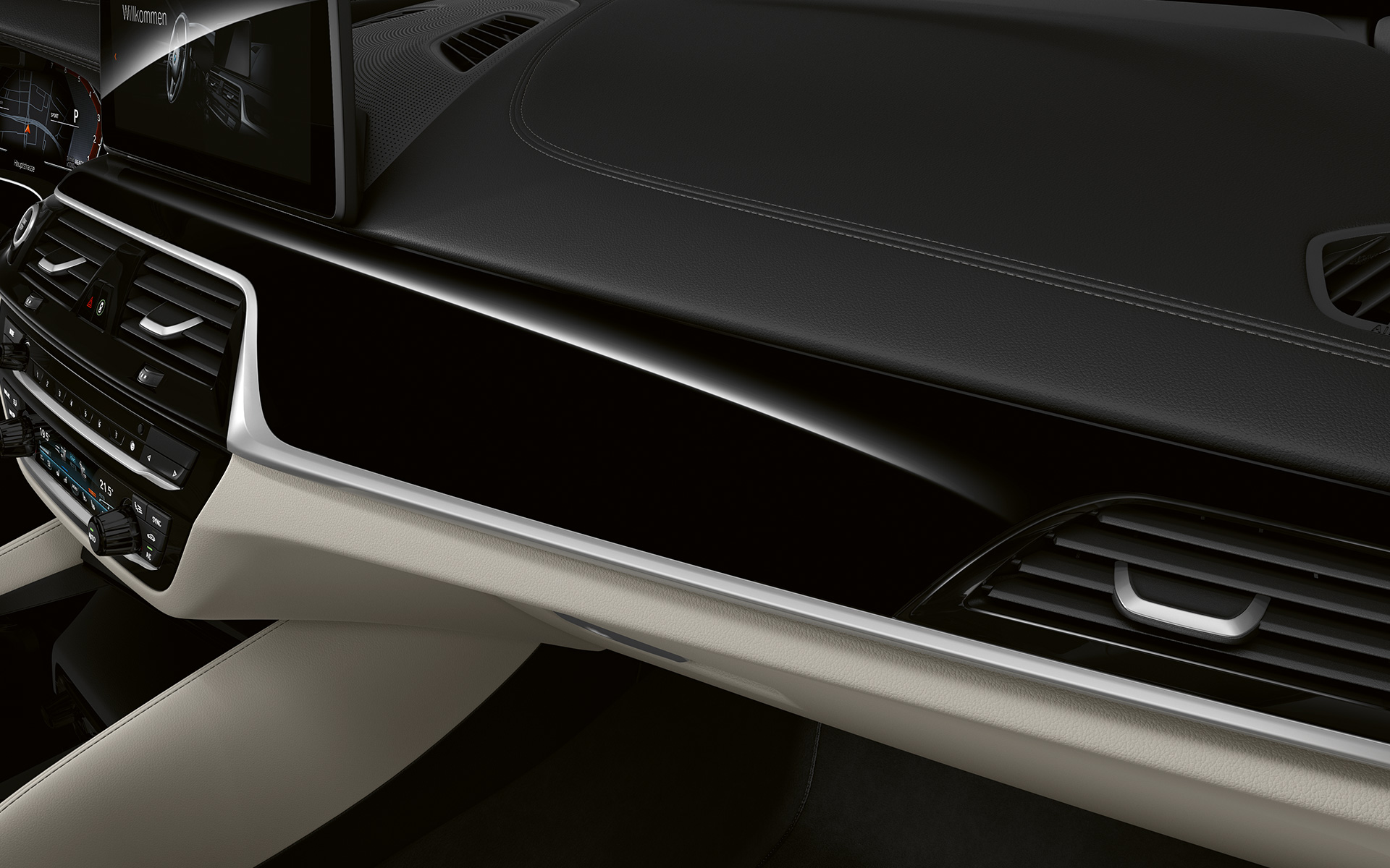 Frisos interiores BMW Individual em preto Piano, BMW Série 6 Gran Turismo, 2020, G32 Frisos interiores BMW Individual em preto Piano, BMW Série 6 Gran Turismo, G32, 2020, interior, posto de condução