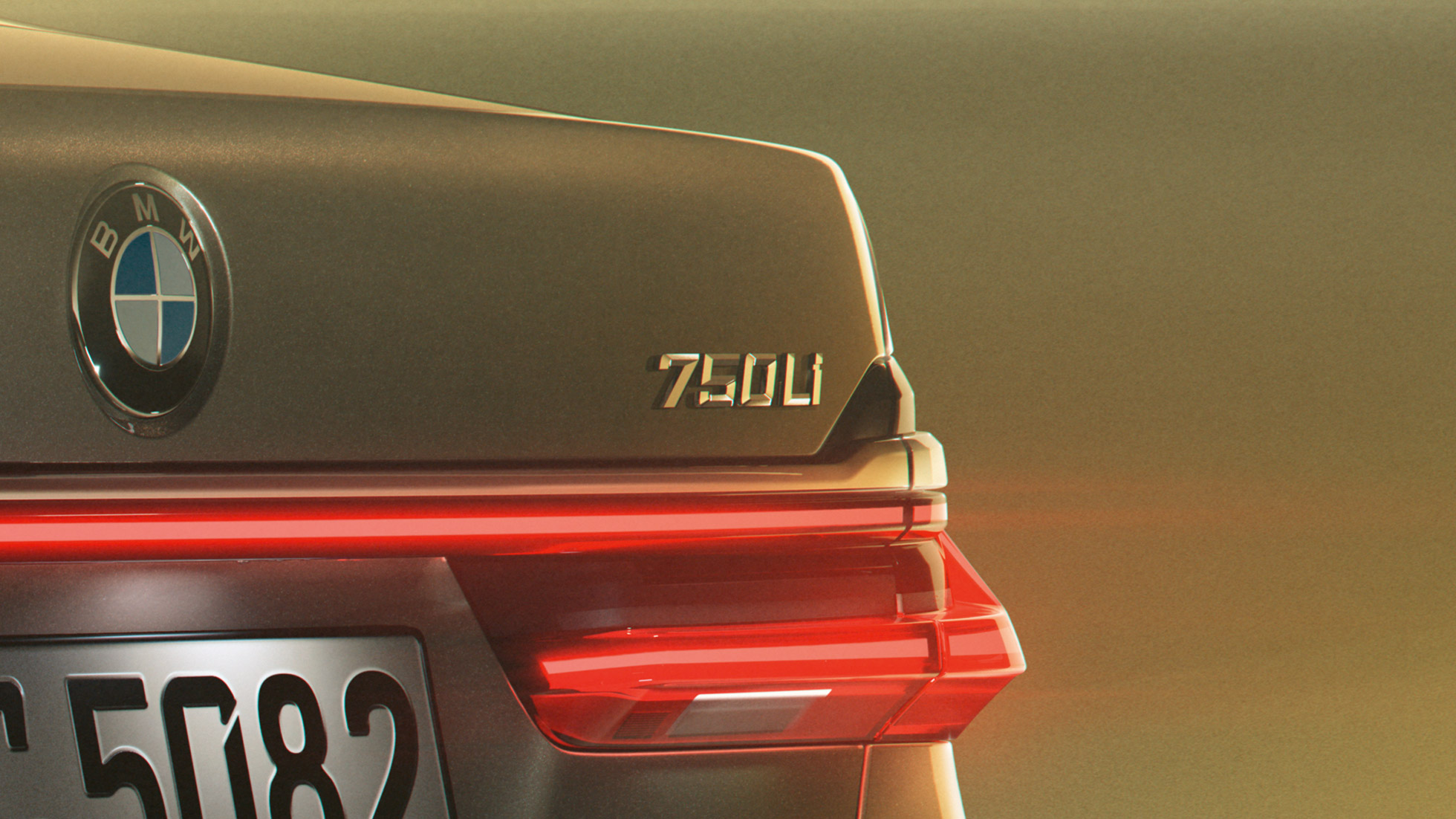 Logótipo 750Li do BMW Série 7 Berlina BMW Série 7 Berlina: grande plano do logótipo 750Li na traseira