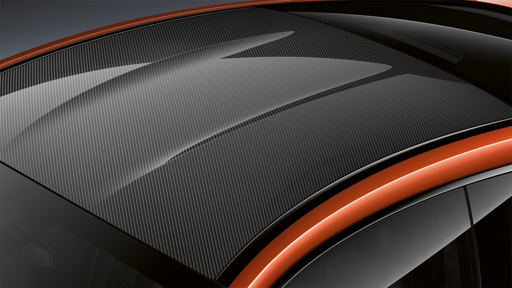 BMW 8 Series Coupé with M carbon roof. Close-up of the M carbon roof on the BMW 8 Series Coupé.