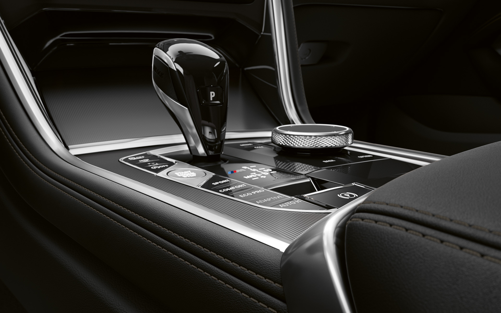 BMW 8 Series Coupé, middle console Close-up of the middle console of the BMW 8 Series Coupé.