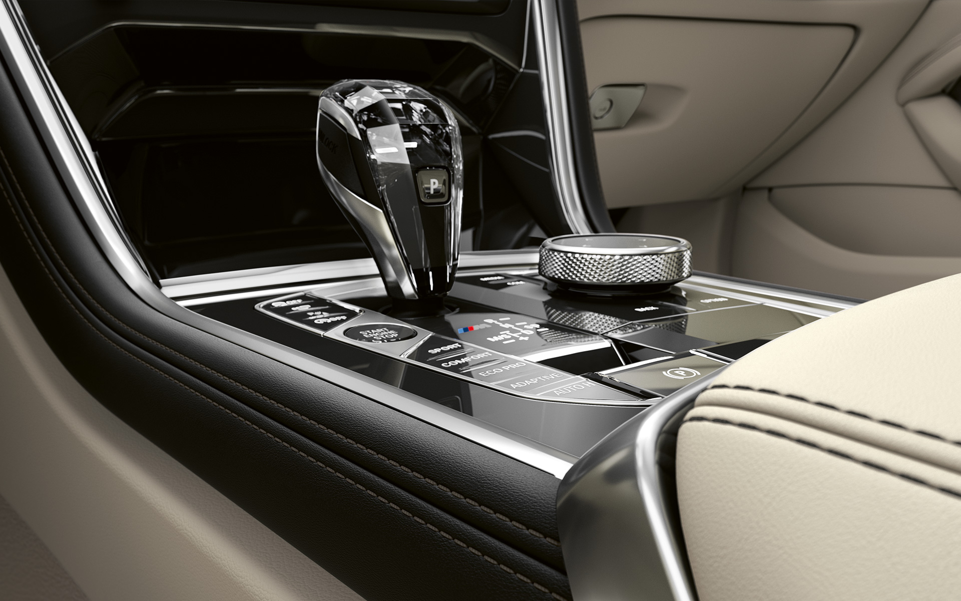 BMW 8 Series Coupé, middle console Close-up of the middle console of BMW 8 Series Coupé.