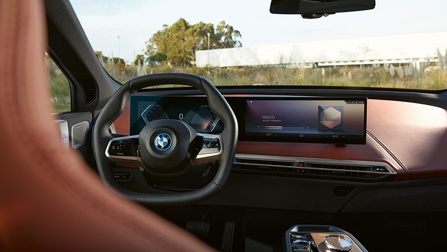 BMW iX, i20, SUV elétrico, BMW iDrive BMW iX, i20, 2021, SUV elétrico, comando iDrive BMW, design interior Suite, cockpit, posto de condução