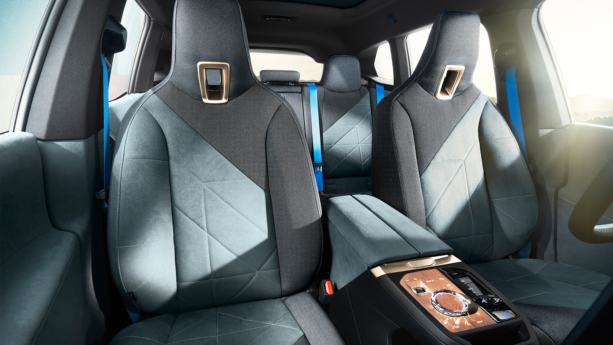 BMW iX, bancos traseiros, Loft Stonegrey BMW iX, i20, bancos traseiros, Loft Stonegrey