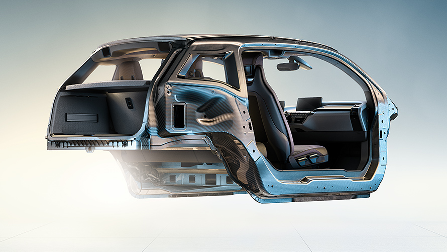 BMW i3, construção de baixo peso A inovadora carroçaria do BMW i3 – construção de baixo peso em carbono