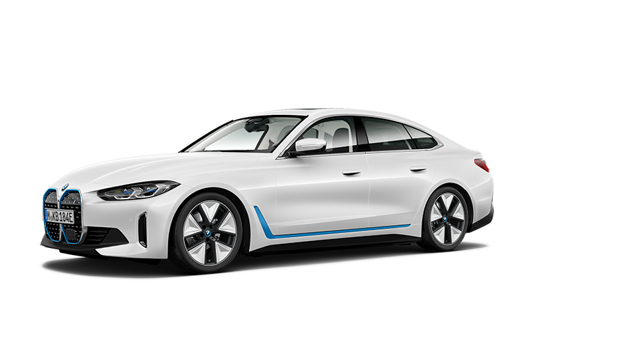 Modelos BMW i, BMW i4, G26, perspetiva lateral a três quartos Modelos BMW i, BMW i4, G26, perspetiva lateral a três quartos