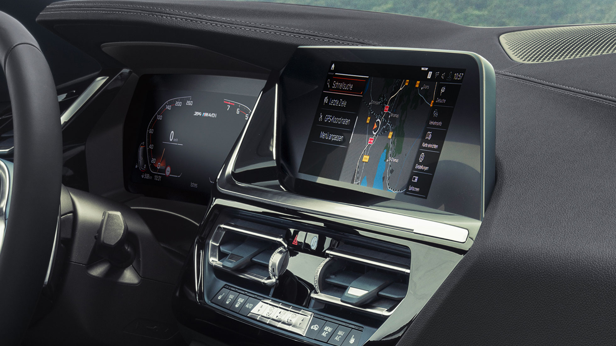 Assistente Pessoal Inteligente BMW, BMW Z4 M40i, G29 Assistente Pessoal Inteligente BMW, BMW Z4 Roadster M40i, G29, 2019, ecrã de controlos