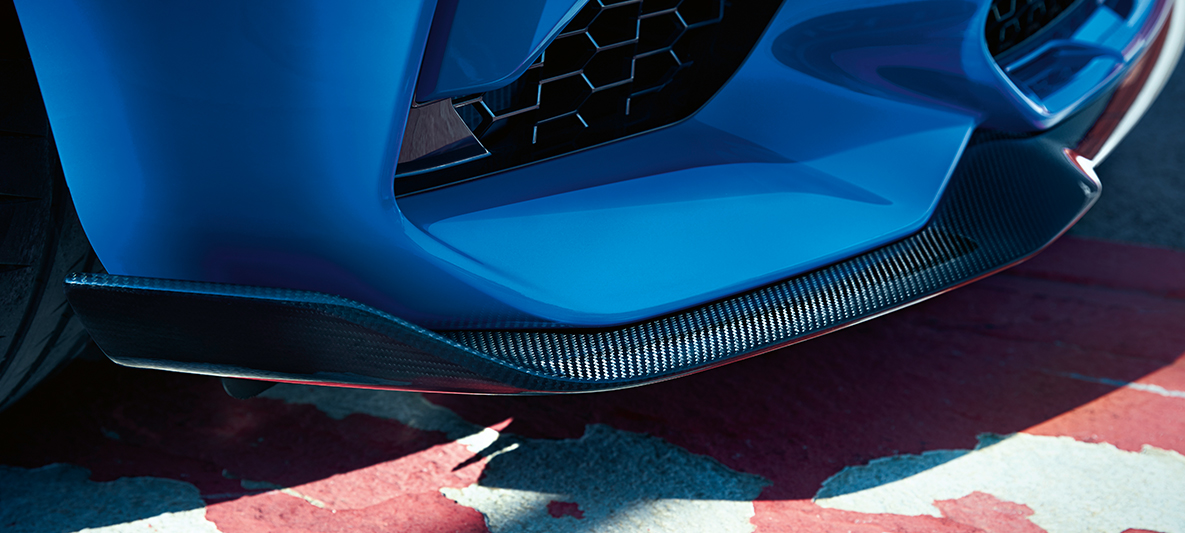 Avental dianteiro do BMW M2 CS Avental dianteiro do BMW M2 CS, F87, azul Misano metalizada, vista em pormenor