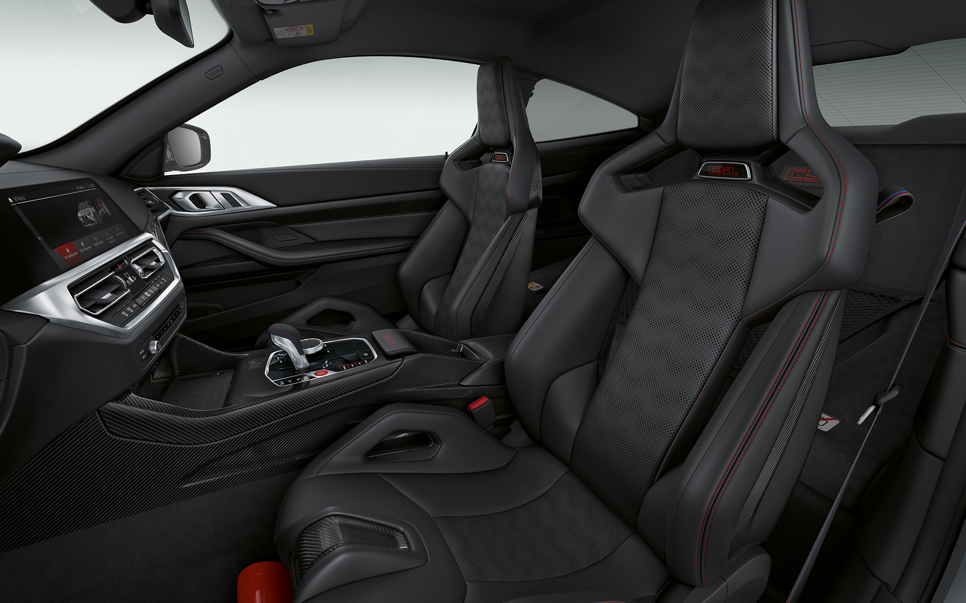 Bancos desportivos M em carbono, BMW M4 CSL, G82 BMW M4 CSL, G82, interior, bancos desportivos M em carbono