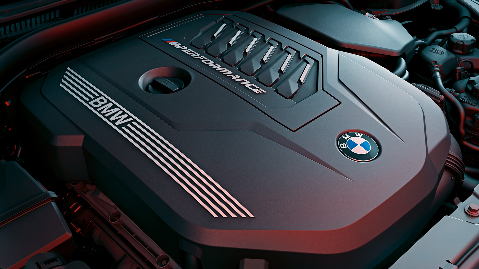 Motor BMW M TwinPower Turbo a gasolina, BMW M440i xDrive Coupé, G22, 2020 Motor BMW M TwinPower Turbo de 6 cilindros em linha a gasolina, BMW M440i xDrive Coupé, G22, 2020, grande plano