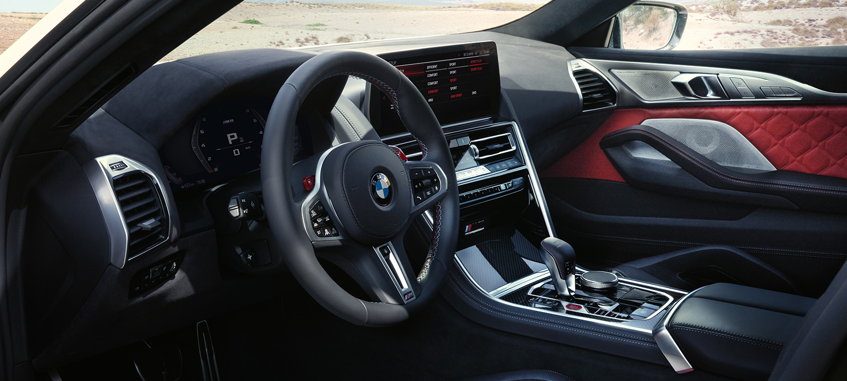 O BMW M8 Competition Gran Coupé, F93, LCI, atualização, 2022, posto de condução, visor de controlos O BMW M8 Competition Gran Coupé, F93, LCI, atualização, 2022, posto de condução, visor de controlos