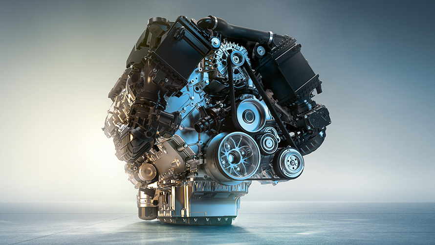 Motor M TwinPower Turbo a gasolina do BMW X5 M50i Motor M TwinPower Turbo de 8 cilindros a gasolina do BMW X5 M50i, G05