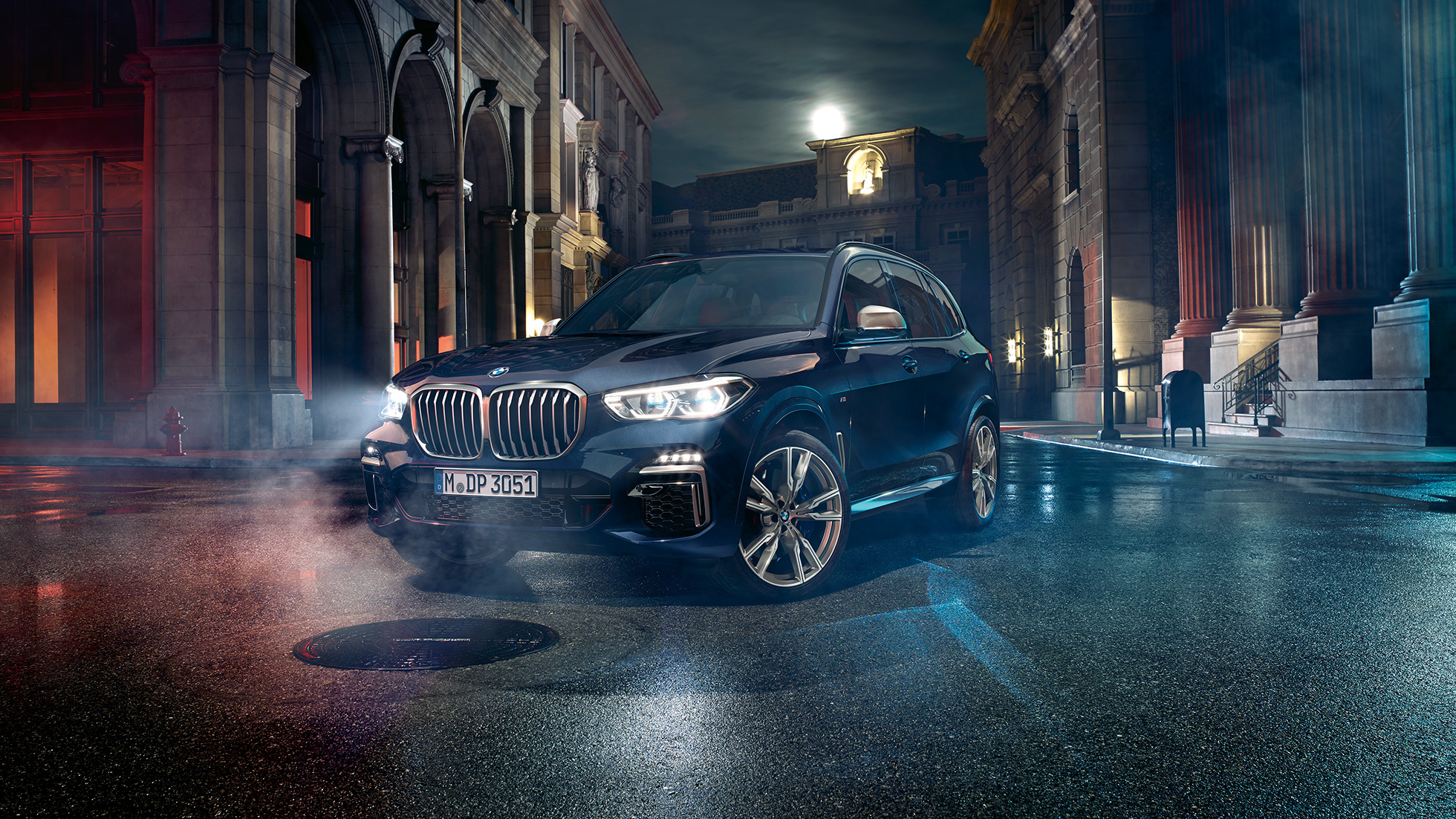 Design exterior do BMW X5 M50i e do BMW X5 M50d, G05 Design exterior do BMW X5 M50i e do BMW X5 M50d, G05, perspetiva frontal a três quartos