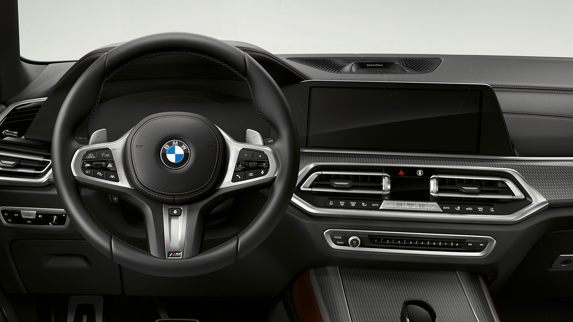 Volante M em pele do BMW X5 M50i e do BMW X5 M50d Volante M em pele do BMW X5 M50i e do BMW X5 M50d, G05, posto de condução