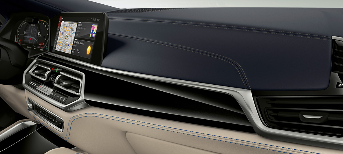 BMW X6 M BMW Individual, F96, SUV 2020, interior BMW X6 M BMW Individual, F96, SUV, 2020, interior, frisos interiores em preto Piano